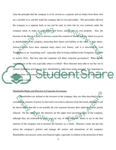 The Corporate Veil in the UK and US