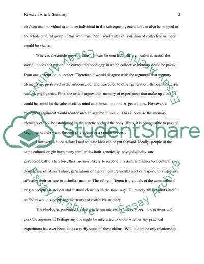 Research Article Summary Presentation