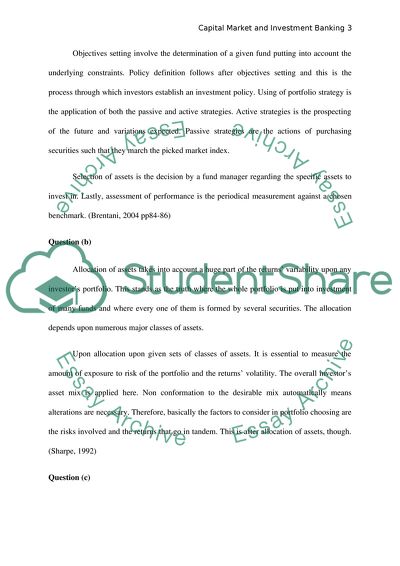 Capital Market and Investment Banking Process Paper
