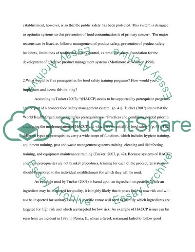 Food safety Assignment