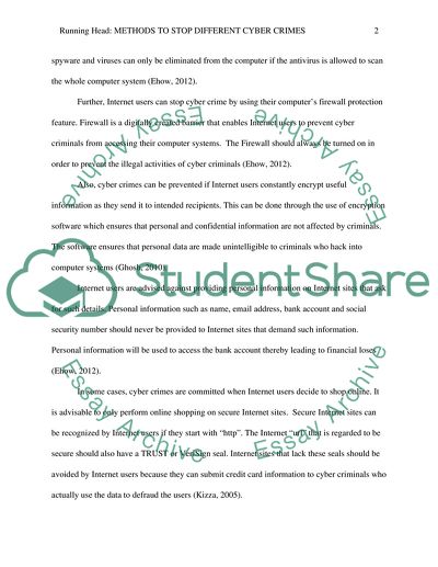 Methods to Stop Different Cyber Crimes