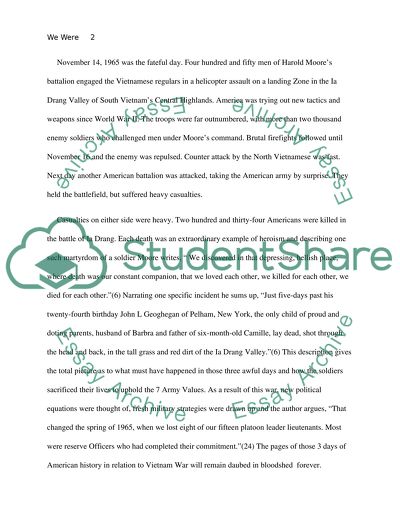 Analysis of We Were Soldiers Once and Young Book by Moore