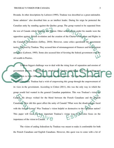 Trudeaus Vision for Canada