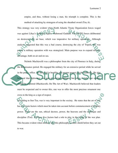 Art of War between Sun Tzu and Niccole Machiavelli