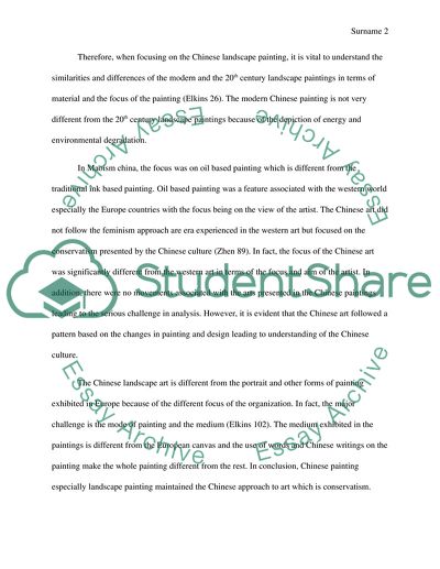 Chinese landscape painting between pre-20th century and modern time