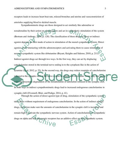 Adrenoceptors and sympathomemtics