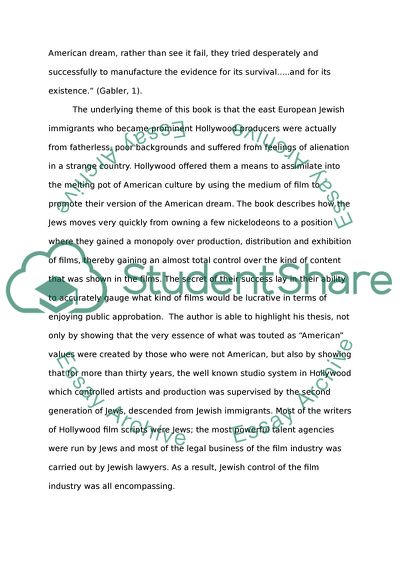 America Dream in An Empire of Their Own: How the Jews invented Hollywood by Neal Gabler