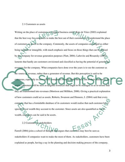 CUSTOMERS PORTFOLIO AS MANAGEMENT REQUIREMENT