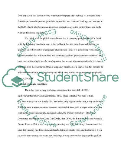 Current and Future Financial Situation in Dubai