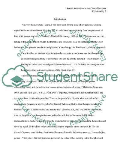 Sexual attractions in the client - therapist relationship - Psychology