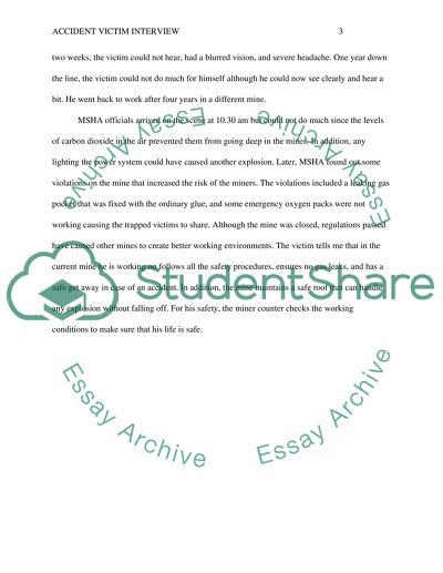 Accident victim interview