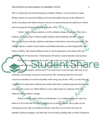 The Effects of Mass Media on Modern Youth