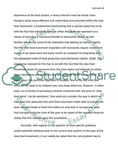 Food Activism - Slow Food Movement