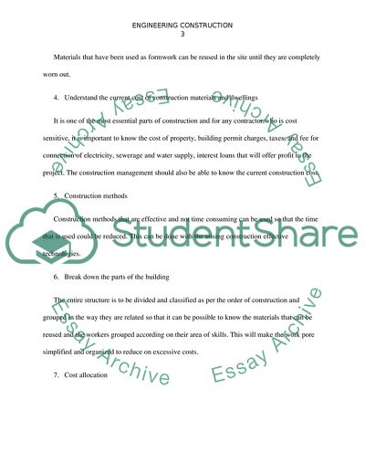 Suggestions for Reducing the Cost of a Structure