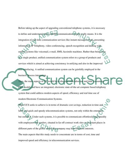 Upgrading Conventional Telephone Systems into the Unified Communication System