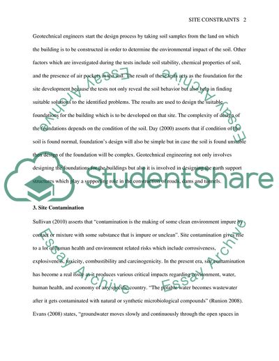 Building Construction Site Constraints