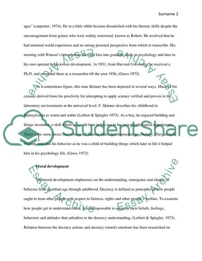 Life Span Development and Personality on B.F. SKINNER