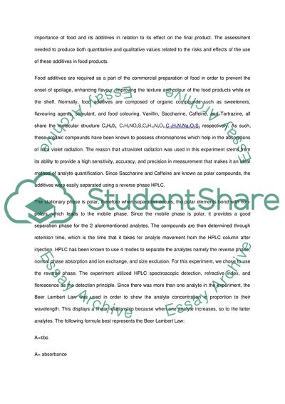 Determination of Food Additives in a Beverage