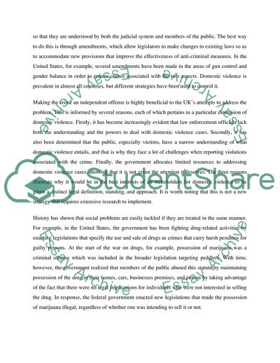 Domestic Violence as a Separate Criminal Offense