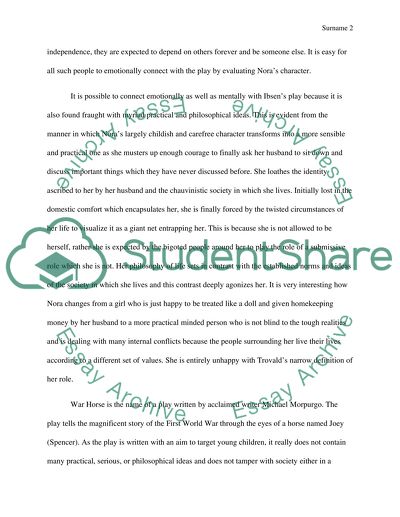 A Dolls House & War Horse