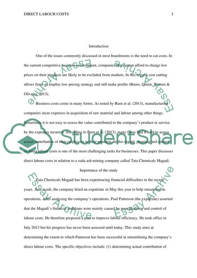 Planning and Controlling Direct Labor Costs