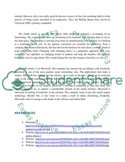 Analysis of Articles Related to Finance