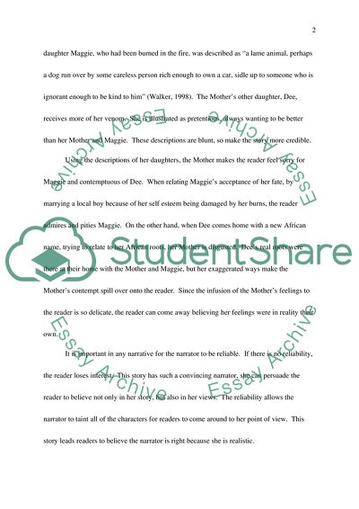 The Mothers views in Alice Walkers Everyday Use