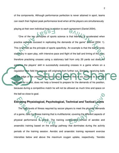 Aspects of High-Performance Pre-Competition Soccer Coaching, Based on PrInciples of Sports Science