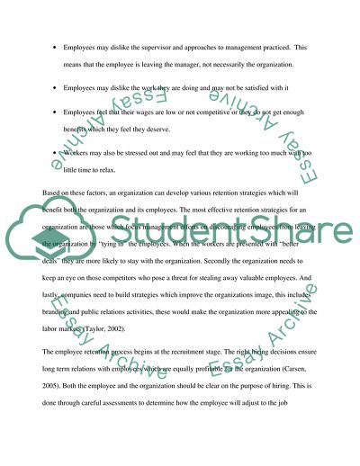 Employee Retention Issues