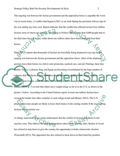 Strategic Policy Brief on Security Developments in Syria