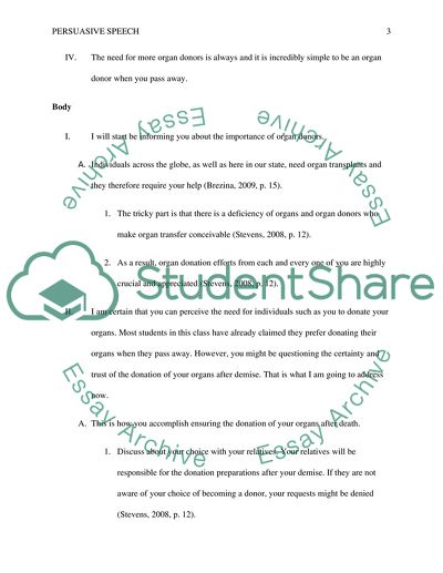 Persuasive Speech with outline