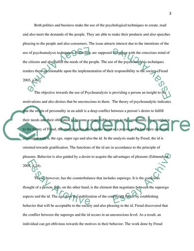 Psychoanalysis and its Use in the Business and Political Fields