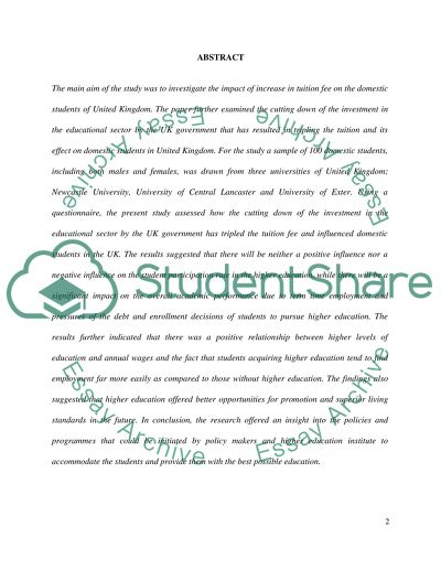 Tuition Fee and Its Impact on Domestic Students