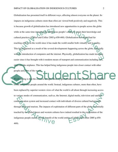 Impacts of Globalization on Indigenous Cultures