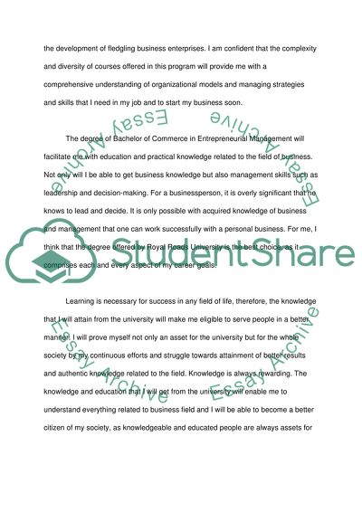 entrepreneurial management essay