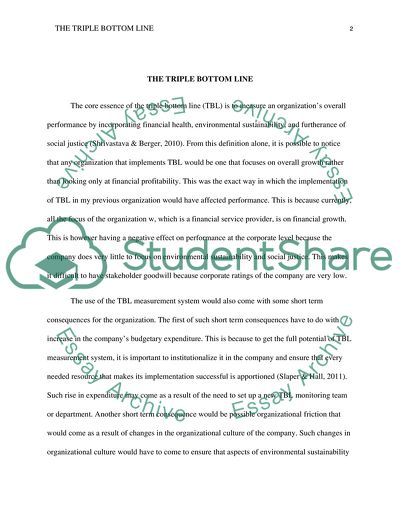 The Triple Bottom Line