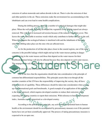 Impact of Oil/Gas Production on the Environment