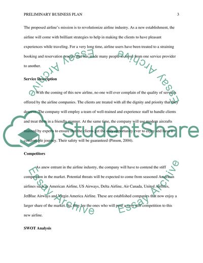 Pleasant Airways Preliminary Marketing Plan