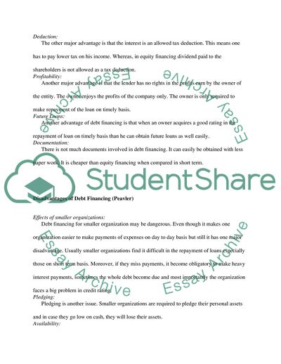 The Major Advantage of Debt Financing