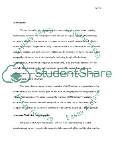 Integrated Marketing Communication, IMC Plan for Tango