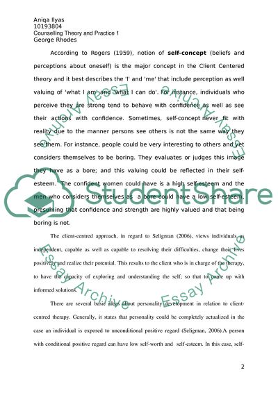 Consistency of the Client-Centered Approach of Dr Rogers