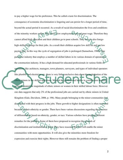 Skilled occupations: Gender and ethnic minority exclusion within construction