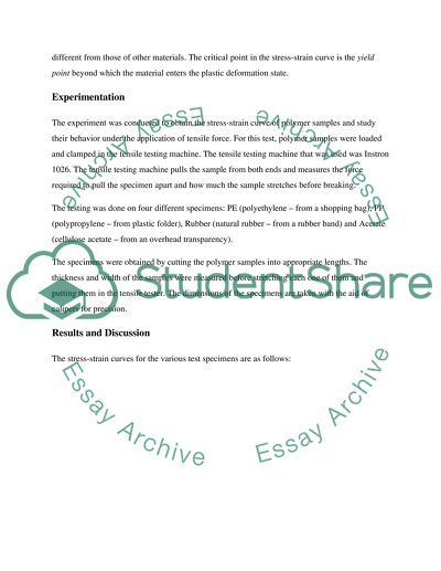 The Stress-Strain Curve of Polymers under the Effect of Tensile Loading