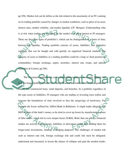 Market, Credit, and Interest Rate Risks