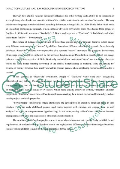 Impact of Culture and Background Knowledge on Writing