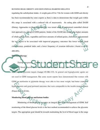 Interventions for Obesity and Gestational Diabetes Associated with Pregnancy