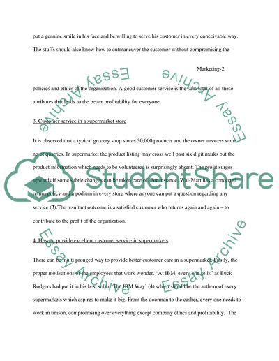 Marketing - Providing Excellent Customer Service