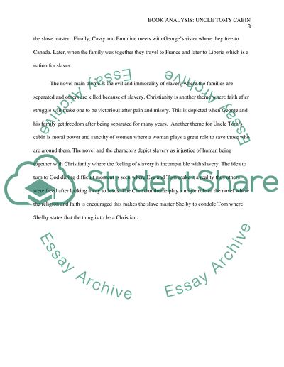 Book Analysis: Uncle Toms Cabin