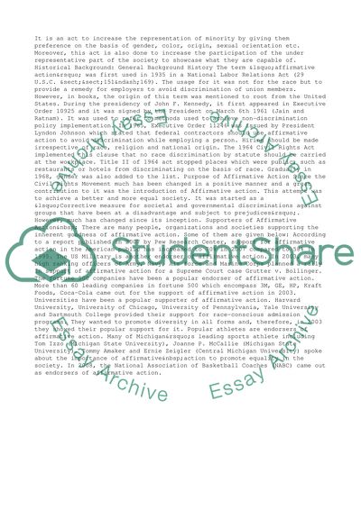 The Main Point of Affirmative Action