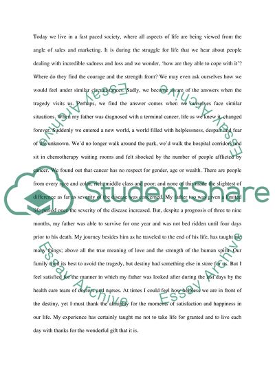 Personal experience of goinf through terminal cancer